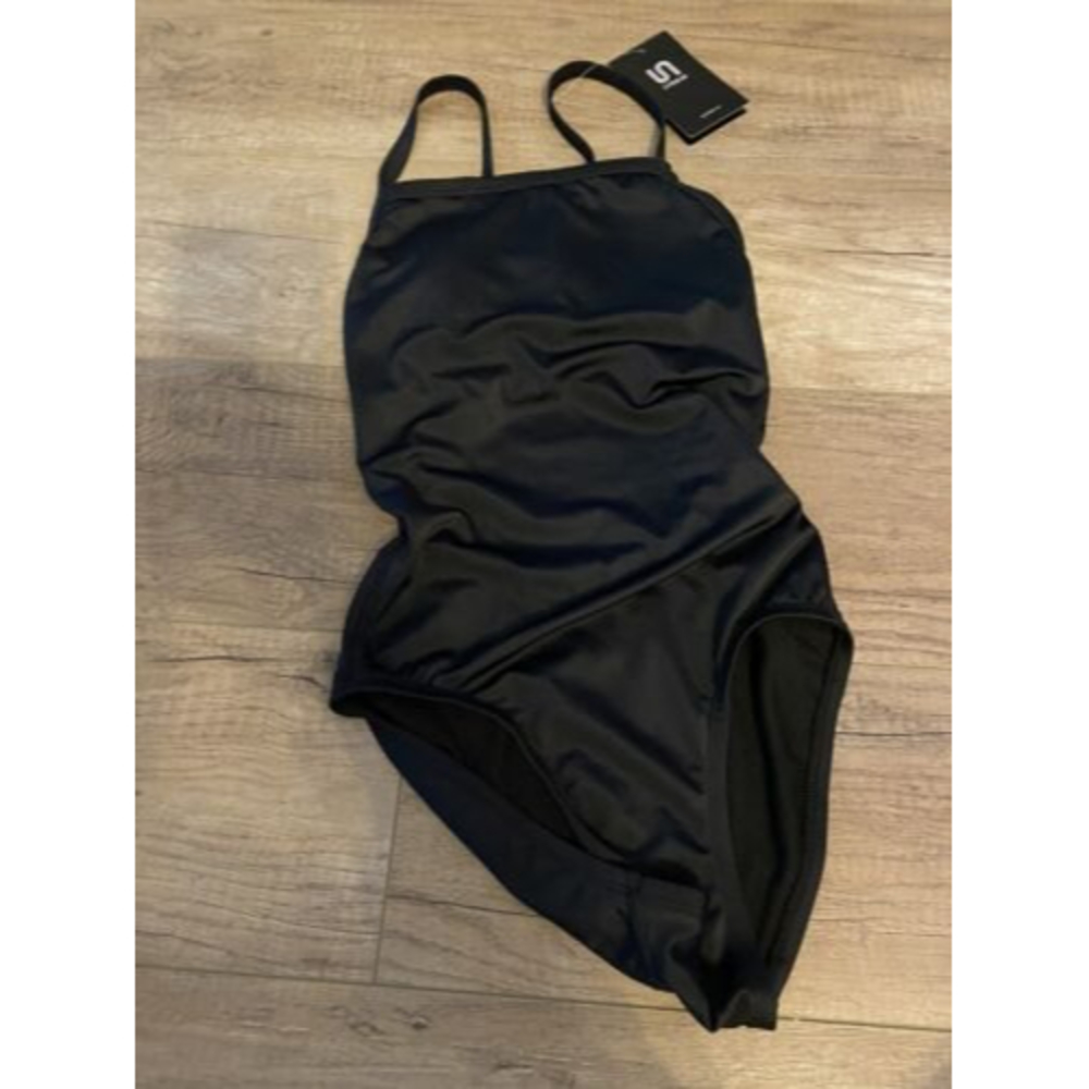 Syrokan One Piece Athletic Training Swimsuit Size Int’l 28 Sport Swim Wear black